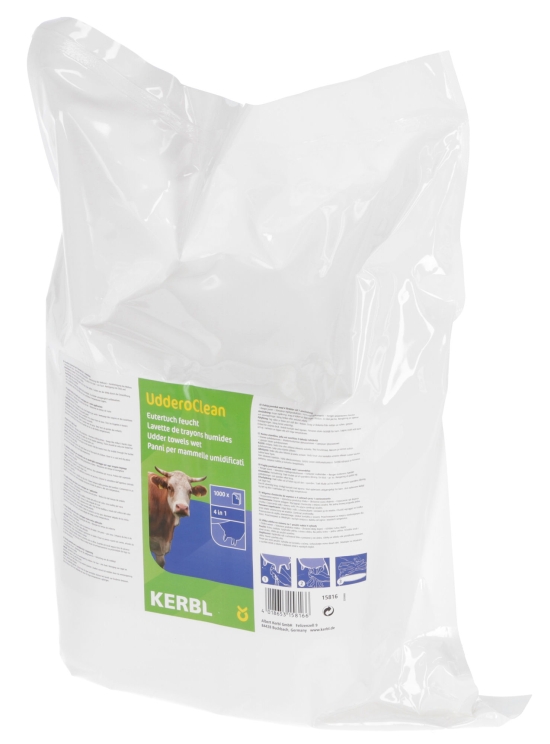 Uddero clean udder cloth moist in refill bags - 1000 sheets