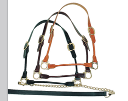 Presentation halter round leather Pony